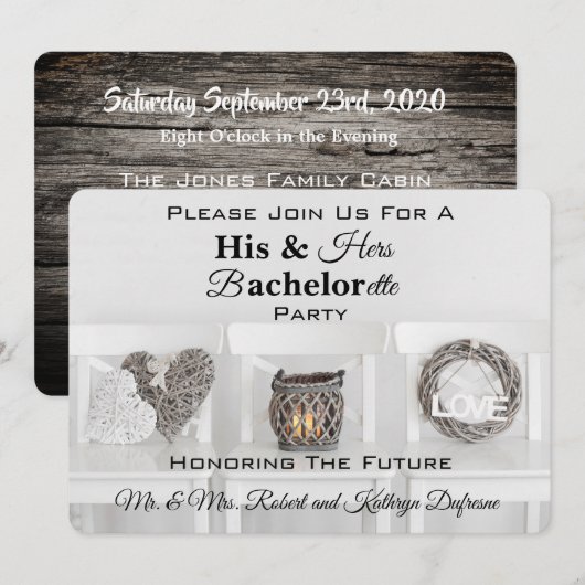 Invitation Charming Son & Ses Bachelor / Bachelorette (Devant / Derrière)