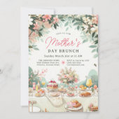 Invitation Charming Spring Floral Fête des mères Brunch (Devant)