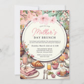 Invitation Charming Spring Floral Fête des mères Brunch (Devant)