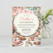 Invitation Charming Spring Floral Fête des mères Brunch (Debout devant)