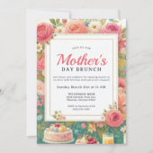 Invitation Charming Spring Floral Fête des mères Brunch (Devant)