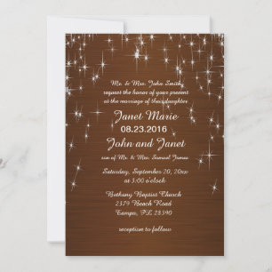 Invitation Charming Star Struck Mariage Chocolat Brown