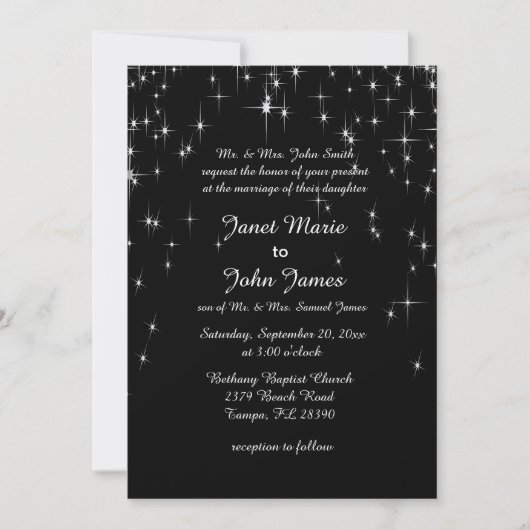 Invitation Charming Star Struck Mariage | Couleur do-it-yours (Devant)