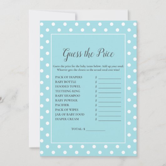 Invitation Charming Turquoise Bow Devinez Le Baby shower De P (Devant)