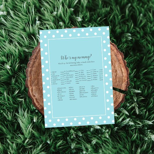 Invitation Charming Turquoise Bow Who's My Mommy Shower Game
