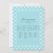 Invitation Charming Turquoise Bow Who's My Mommy Shower Game (Devant)
