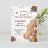 Invitation Charming Twin Bears Baby (Debout devant)