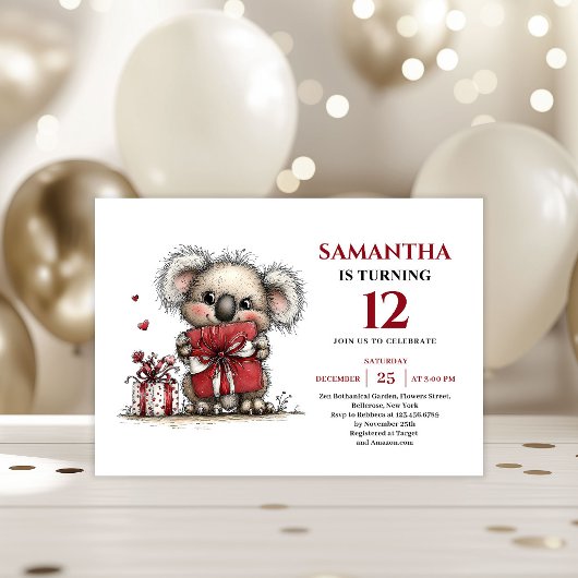 Invitation Charming whimsical koala design kids birthday