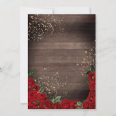 Invitation Charra Bottes rustiques de cow-girl Roses Rouges Q (Dos)