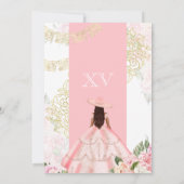 Invitation Charra Floral Rose & Or Ouest Quinceanera (Dos)