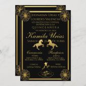 Invitation Charra Noir et Or (Devant / Derrière)