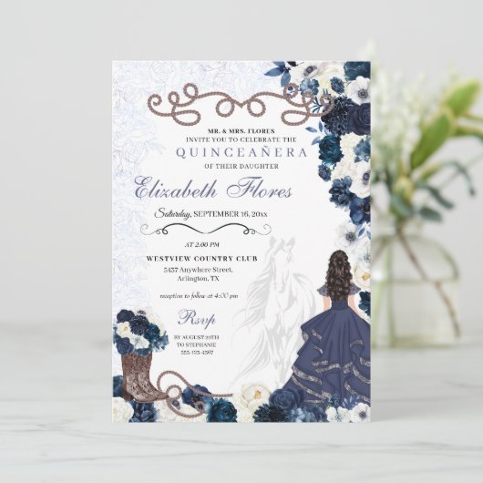 Invitation Charra Quinceañera (Debout devant)