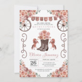 Invitation Charra rose or Bottes florales Quinceañera (Devant)