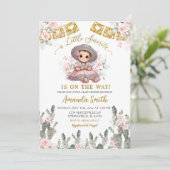 Invitation Charra Rose Roses Baby shower mexicain (Debout devant)