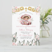 Invitation Charra Roses Rose Bautizo Mexicaine y Primer Anito (Debout devant)