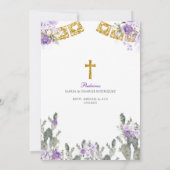 Invitation Charra violet Roses mexicain Bautizo Y Primer Anit (Dos)