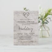 Invitation Charrettes sculptées Rustique Birch Monogram Maria (Debout devant)