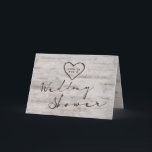 Invitation Charrettes sculptées Wedding shower de Rustic Coup<br><div class="desc">Chardons sculptés Bois de bouleau rustique avec gris vieilli & off Gris blanc écorce de bouleau, et une patine en détresse look patiné. Cette conception de bois récupéré comprend les initiales du couple gravées dans la forme du coeur de l'arbre. En outre, typographie en détresse pays polices chic, ainsi qu'une...</div>