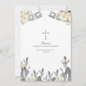 Invitation Charro Argent Blanc Mexicain Bautizo Y Primer Anit (Dos)