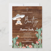 Invitation Charro Boy Bautizo, l'Argent russe mexicain (Devant)