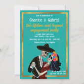 Invitation Charro Catrina Crânes à sucre Danse Fiançailles Tu (Devant)