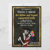 Invitation Charro et Catrina Crânes à sucre Fiançailles dansa (Devant)