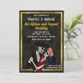 Invitation Charro et Catrina Crânes à sucre Mariage dansant (Debout devant)