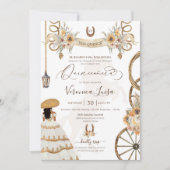 Invitation Charro Floral Boho rustique pays Quinceanera (Devant)
