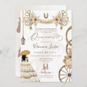 Invitation Charro Floral Boho rustique Pays Quinceanera Invi (Devant / Derrière)