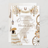 Invitation Charro Floral Boho rustique Pays Quinceanera v2 (Devant / Derrière)