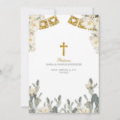 Invitation Charro Gold White Twins Baptême et premier anniver (Dos)