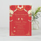 Invitation Charro Invitation, en Rouge et Or (Debout devant)