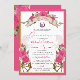 Invitation Charro Ouest Roses Roses Rose Cheval Quinceañera