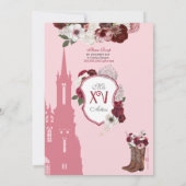 Invitation Charro Princesse Quinceanera, rouge bordeaux (Dos)