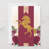 Invitation Charro Quinceañera, Rose de Bourgogne (Dos)