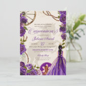 Invitation Charro Quinceanera, Rose occidental violet (Debout devant)