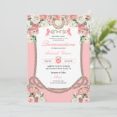 Invitation Charro rose occidentale Cowgirl Quinceañera (Debout devant)