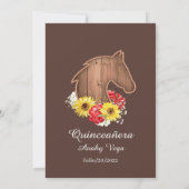 Invitation Charro Roses rouges, Hacienda, Tourneso (Dos)