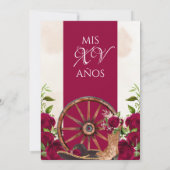 Invitation Charro rouge Bourgogne Quinceanera occidentale (Dos)