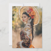 Invitation Charro rouge et noir Romantique Quinceañera (Dos)