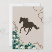 Invitation Charro vert Floral Horse Crest Quinceanera (Dos)