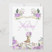 Invitation Charro violet femme Western Quinceañera (Dos)