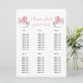 Invitation Chart de table rose sirène pour Baby Shower (Debout devant)