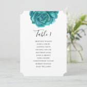 Invitation Chartre de table de mariage au succulent aquarelle (Debout devant)