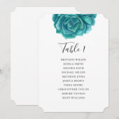 Invitation Chartre de table de mariage au succulent aquarelle (Devant / Derrière)