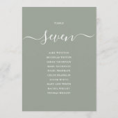 Invitation Chartre de table de style vert sauge chic (Dos)