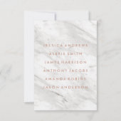 Invitation Chartre de table en marbre blanc et or rose (Dos)