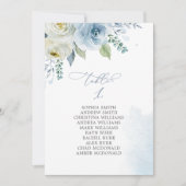 Invitation Chartre de table Fleurs Bleu Poussiéreux Numéro 1 (Devant)
