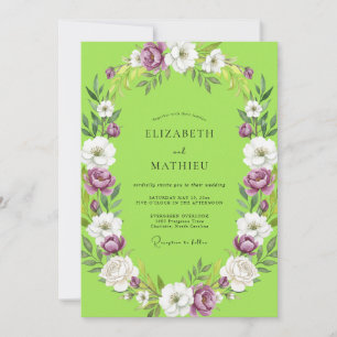 Invitation Chartreuse Améthyste Peinture de Mariage