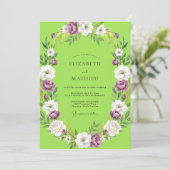 Invitation Chartreuse Améthyste Peinture de Mariage (Debout devant)